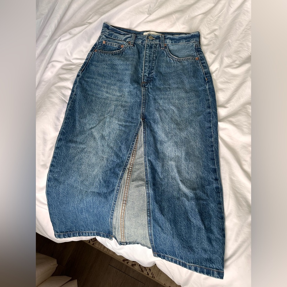 Denim Forum Blue Maxi Denim Skirt
